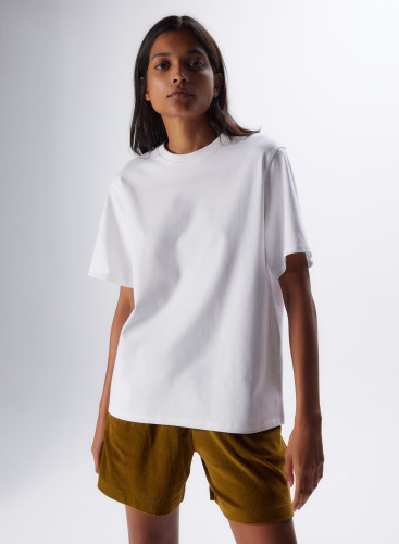 Oversize T-Shirt mit Rundhalsausschnitt und kurzen Ärmeln aus organischer Baumwolle