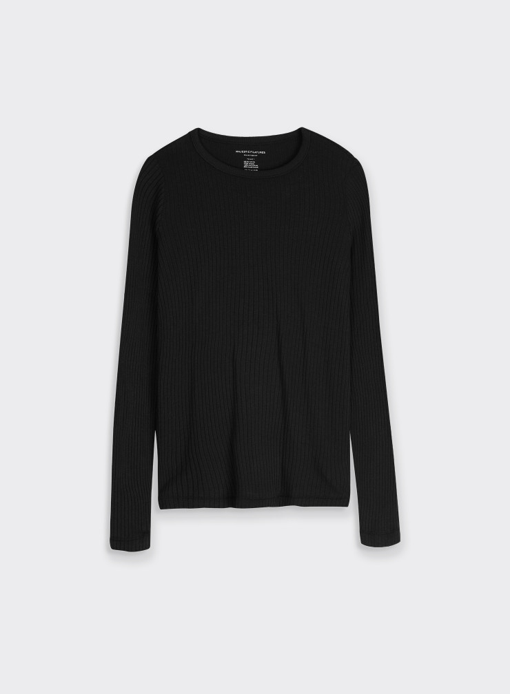 Cotton / Modal / Cashmere t-shirt round neck long sleeves